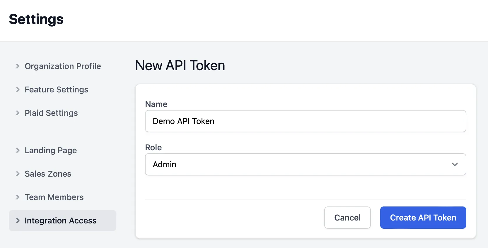 Create API Token